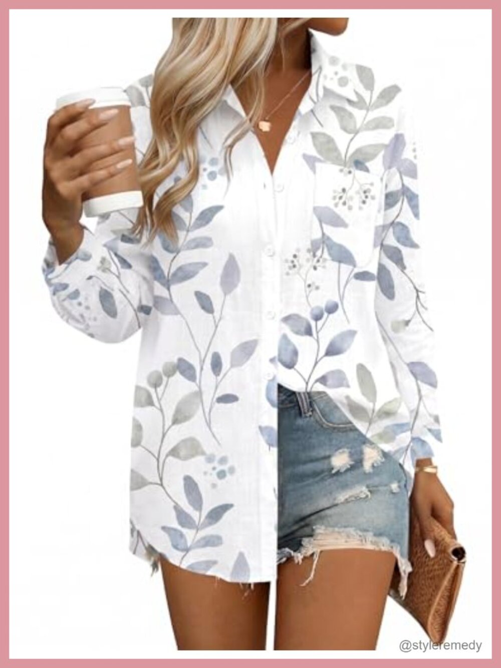 HOTOUCH Linen Cotton Button Down Shirt Long Sleeve Loose Fit
